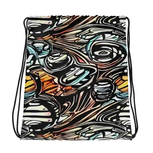 Blackwave Bloom on a Drawstring Bag