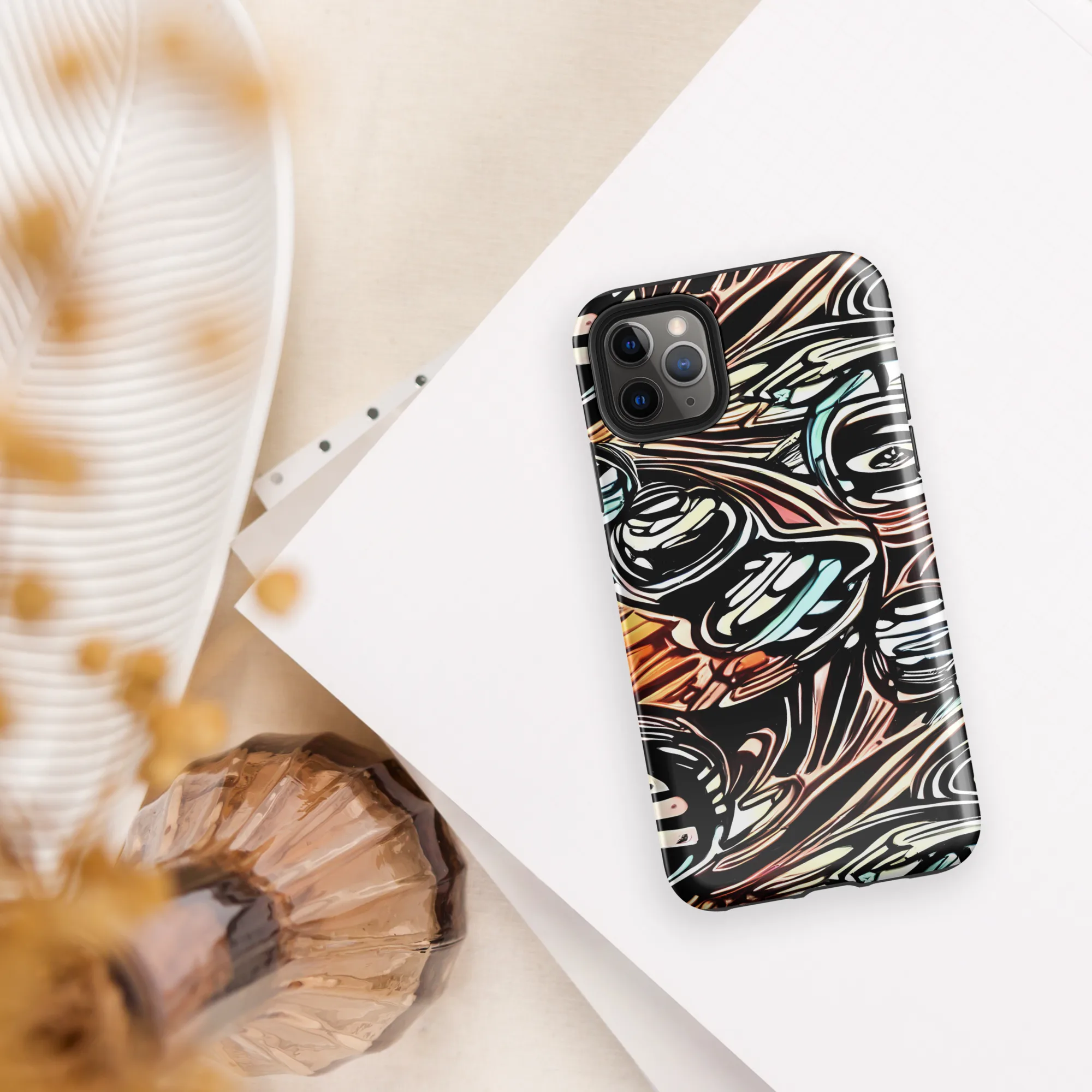 Blackwave Bloom on Tough Case for iPhone® — Front