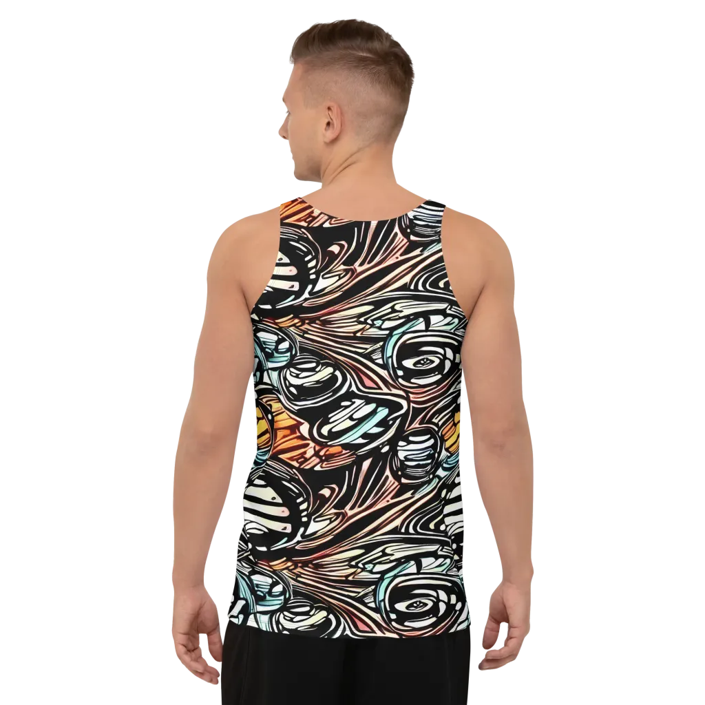 Blackwave Bloom on Men's Tank Top — Back