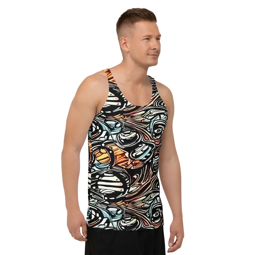 Blackwave Bloom on Men's Tank Top — Right Front