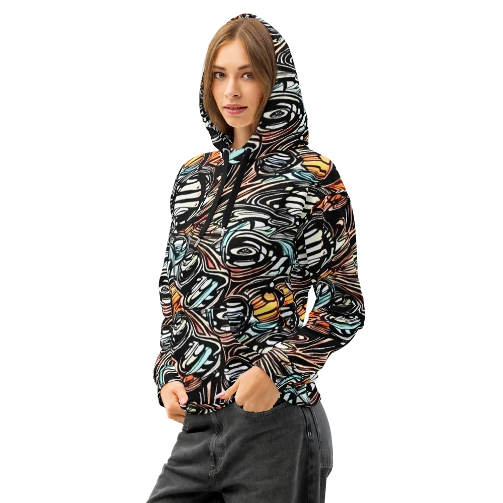 Blackwave Bloom on Cotton Hoodie — Left Front