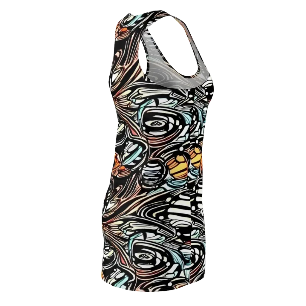Blackwave Bloom on Racerback Dress — Back Side