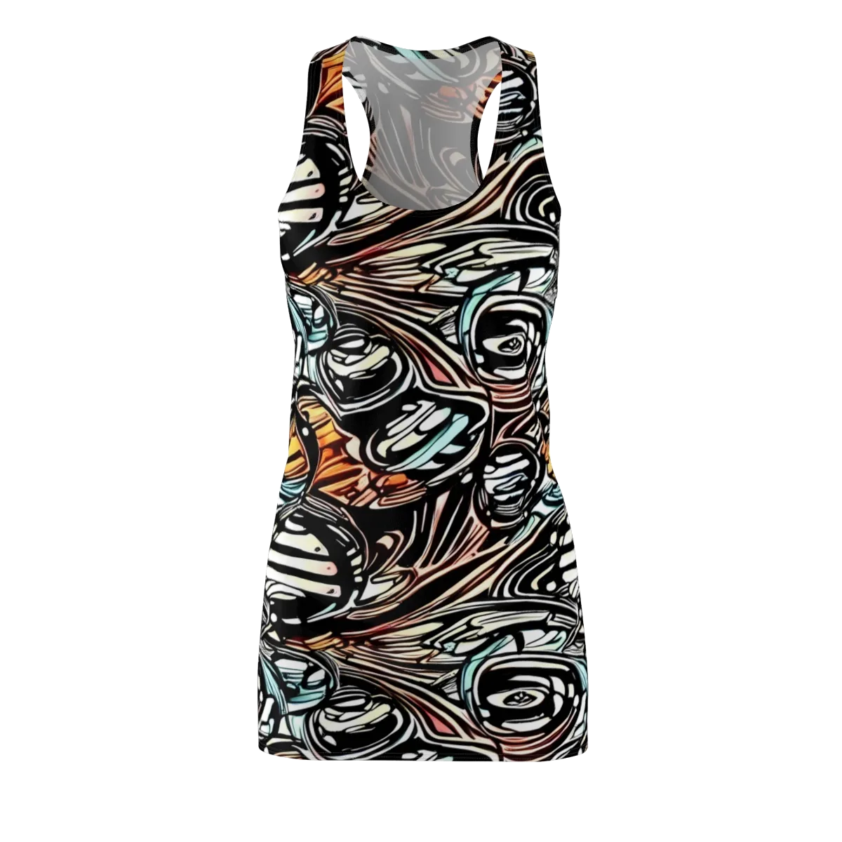 Blackwave Bloom on Racerback Dress — Front