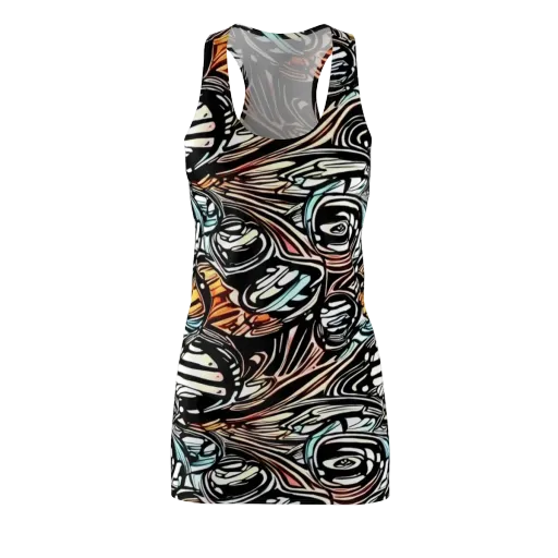 Blackwave Bloom on a Racerback Dress
