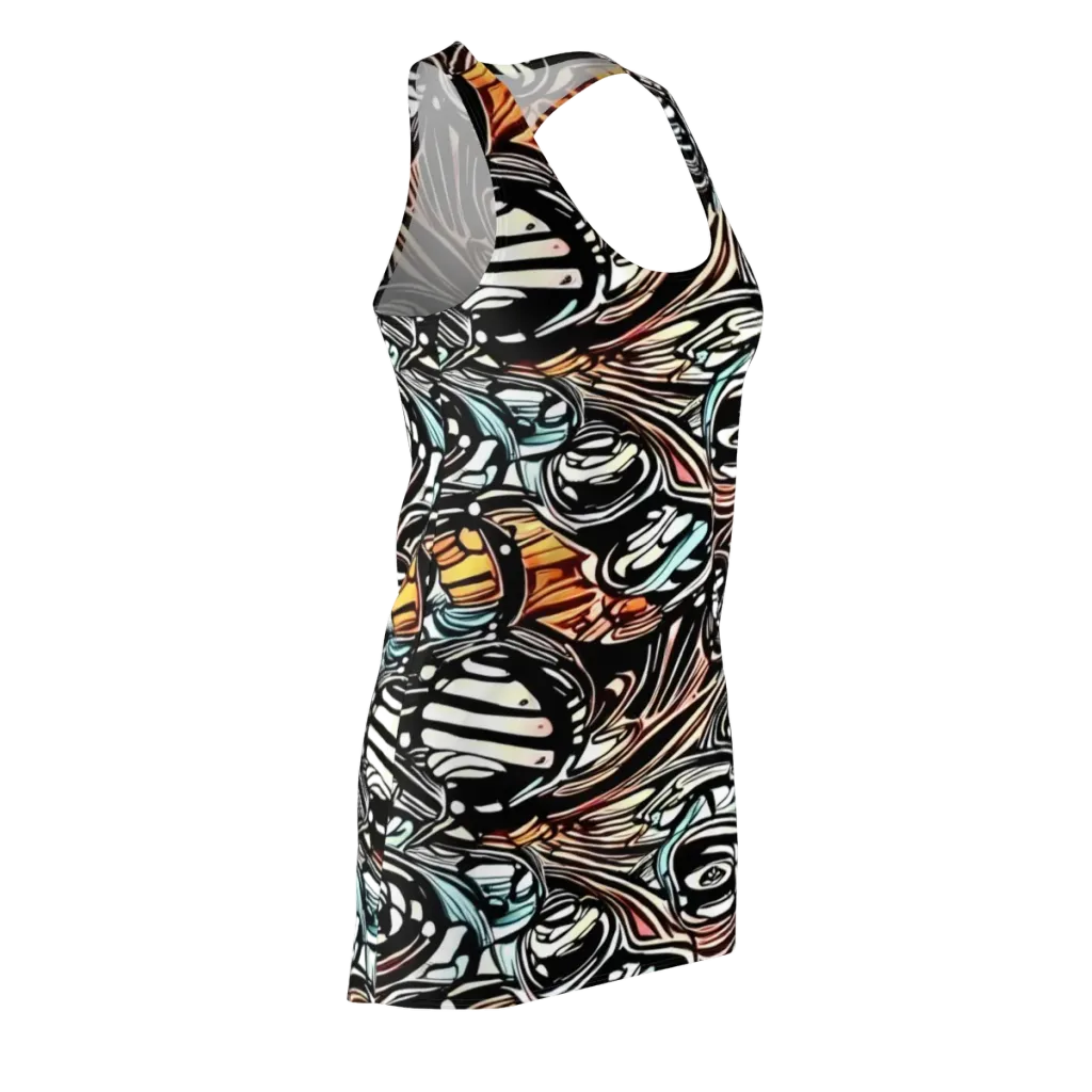 Blackwave Bloom on Racerback Dress — Front Side