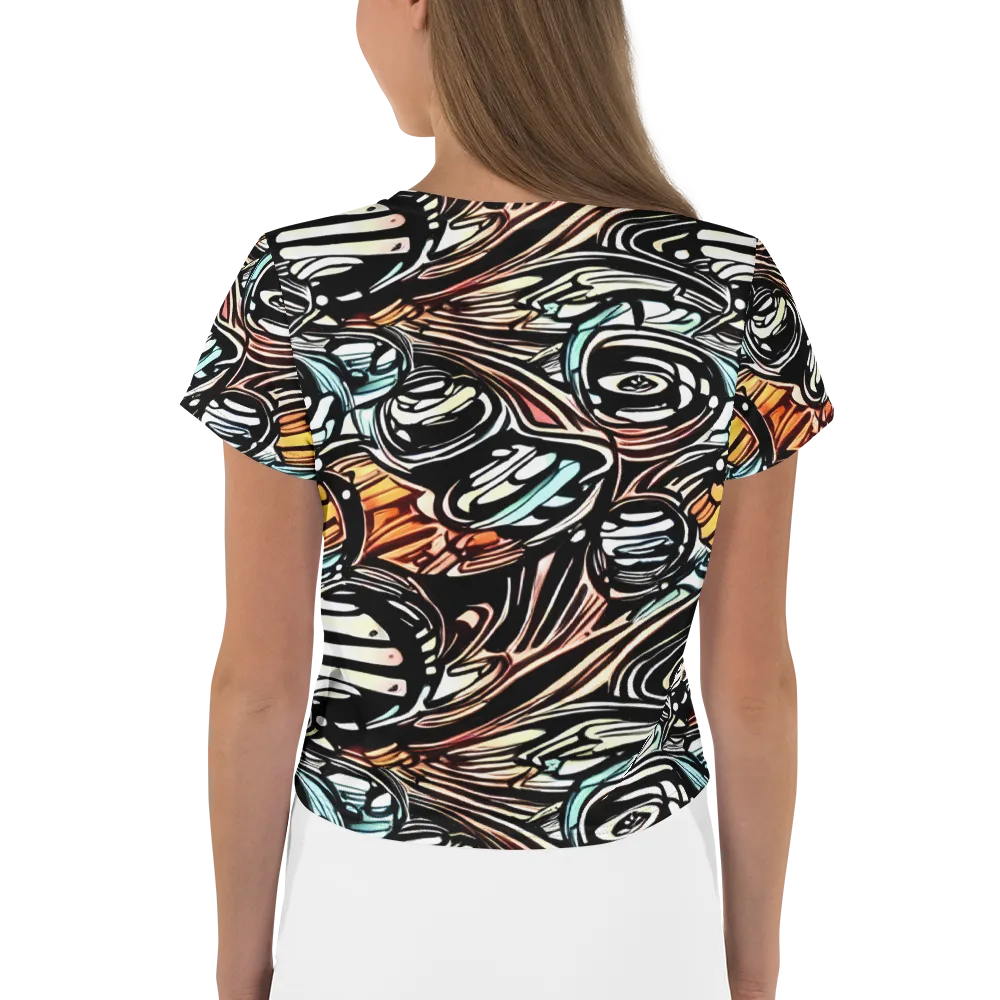 Blackwave Bloom on Crop Tee — Back