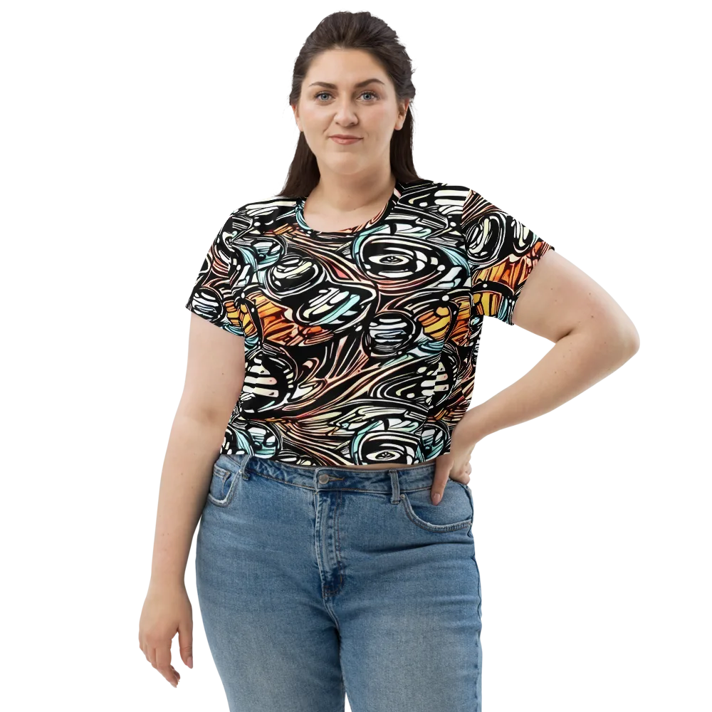 Blackwave Bloom on Crop Tee — Front