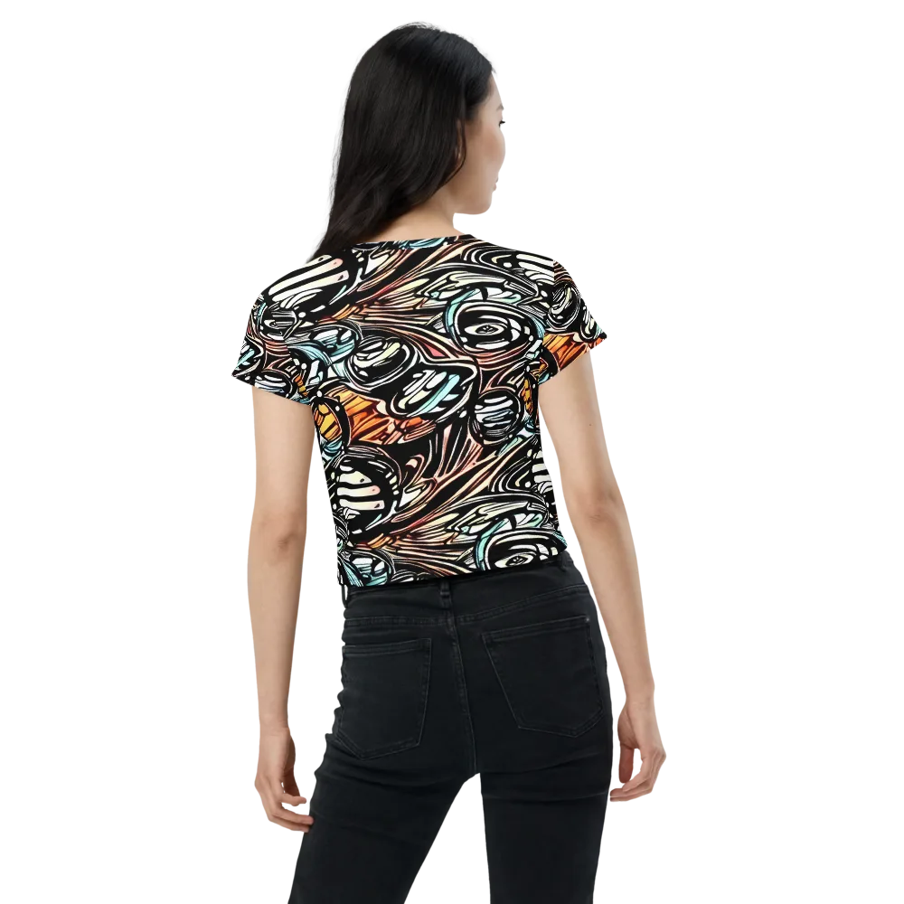 Blackwave Bloom on Crop Tee — Back