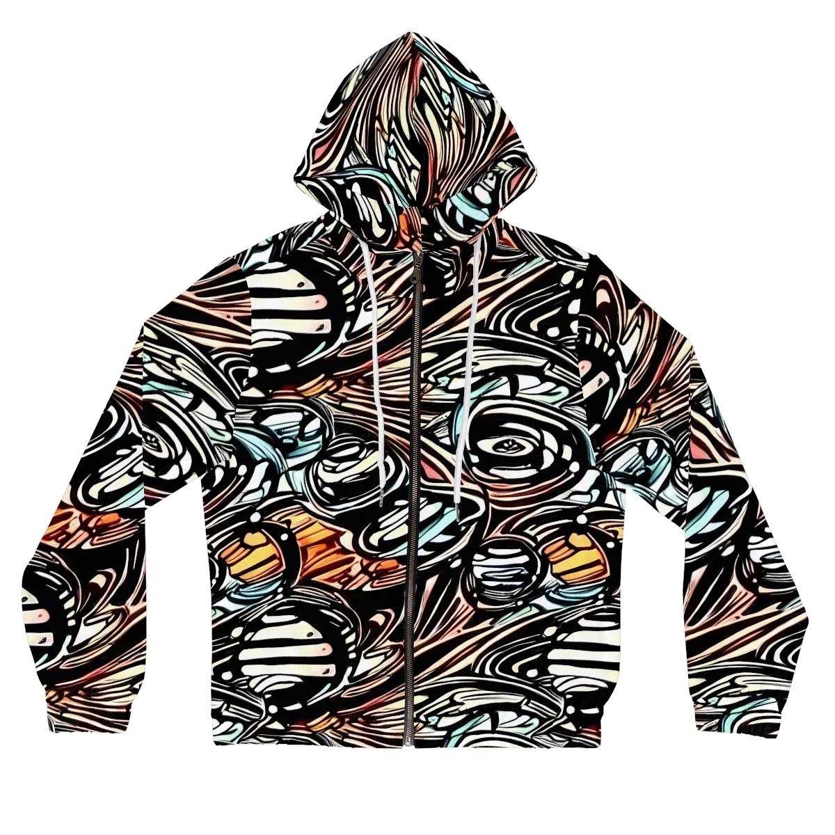 Blackwave Bloom on Women's Full-Zip Hoodie — Front