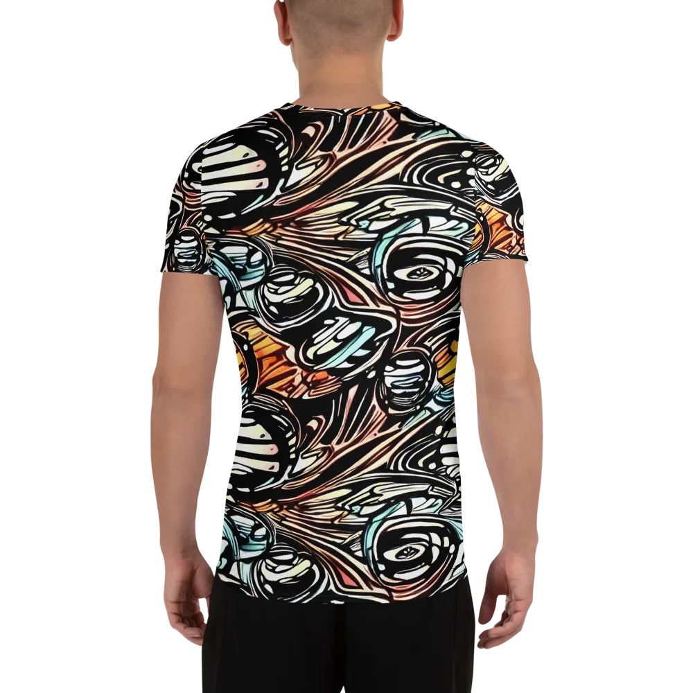 Blackwave Bloom on Men's Athletic T-Shirt — Back