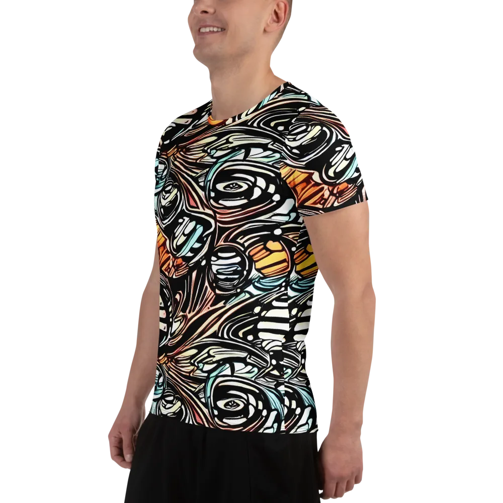 Blackwave Bloom on Men's Athletic T-Shirt — Left