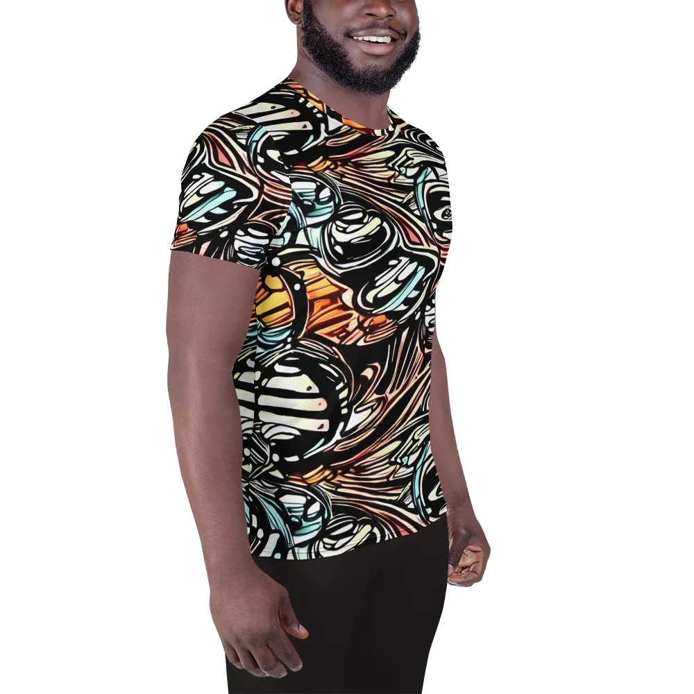 Blackwave Bloom on Men's Athletic T-Shirt — Right