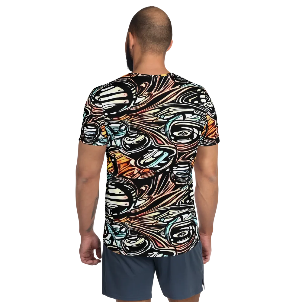 Blackwave Bloom on Men's Athletic T-Shirt — Back