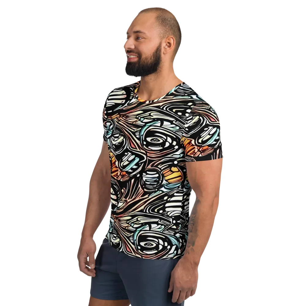 Blackwave Bloom on Men's Athletic T-Shirt — Left