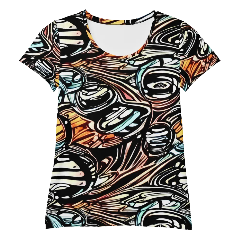 Blackwave Bloom on Women's Athletic T-Shirt — Front
