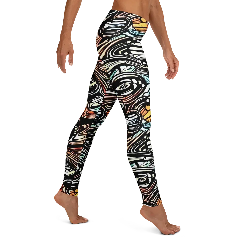 Blackwave Bloom on Leggings — Right