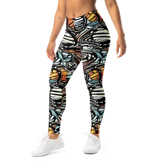 Blackwave Bloom on a Leggings