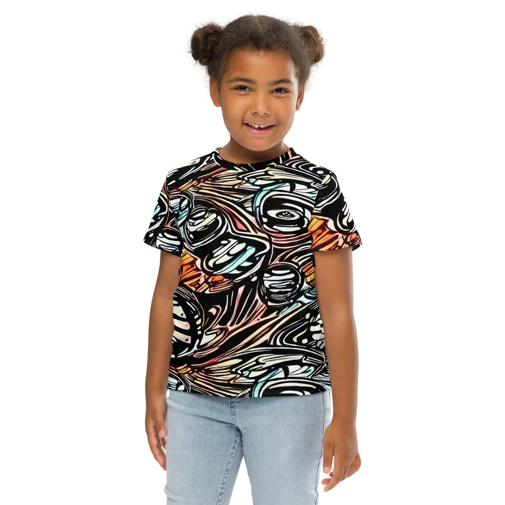 Blackwave Bloom on Kids Crew Neck T-Shirt — Front