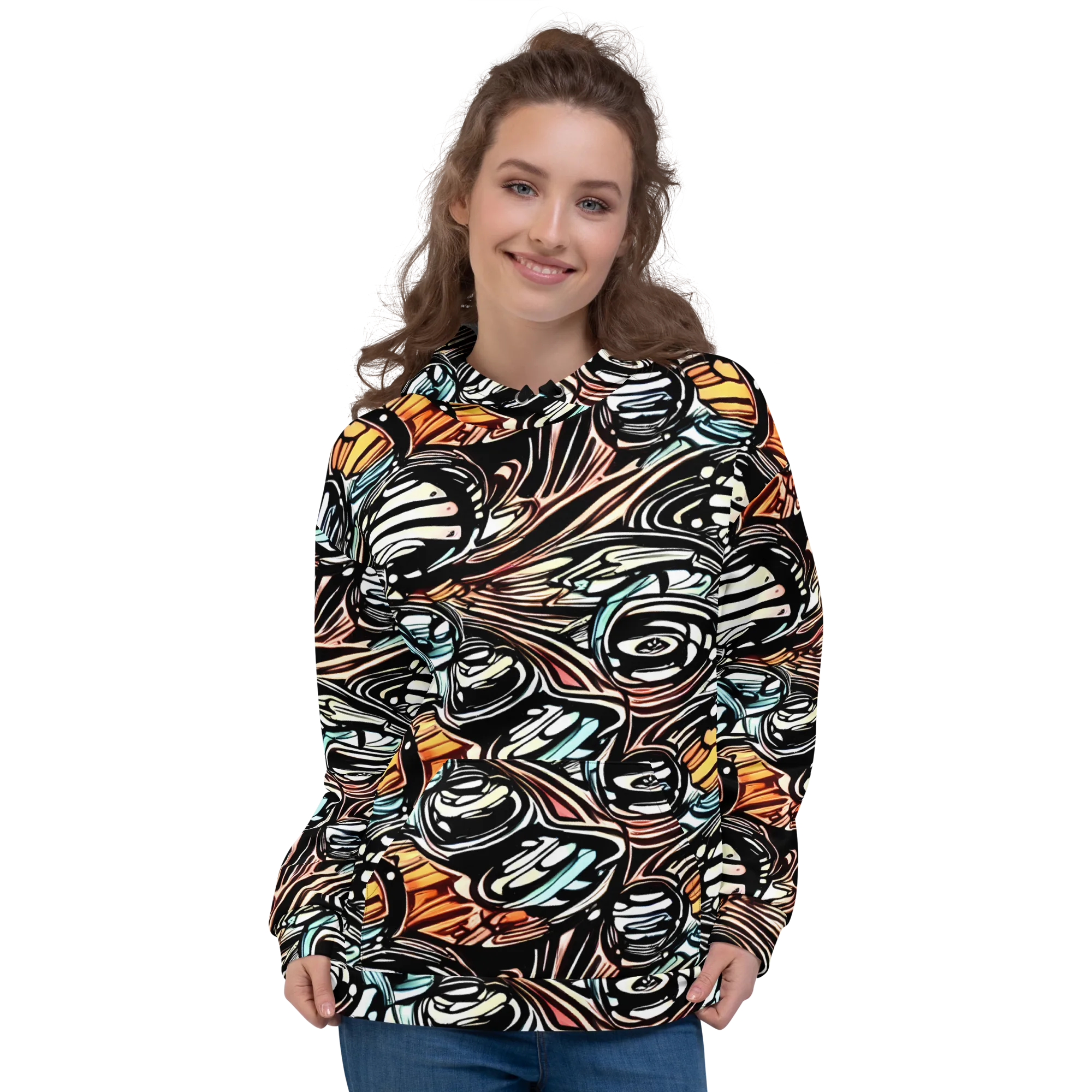 Blackwave Bloom on Hoodie — Front