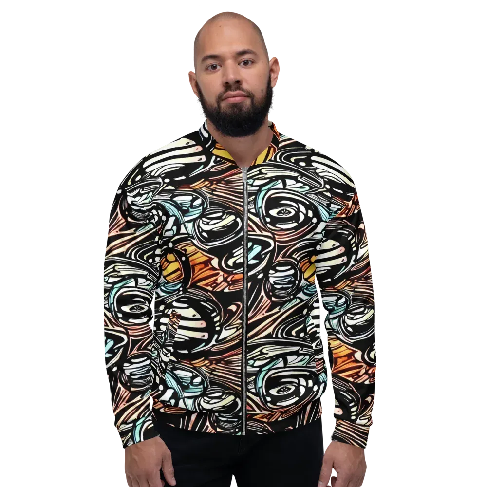 Blackwave Bloom on Bomber Jacket — Front