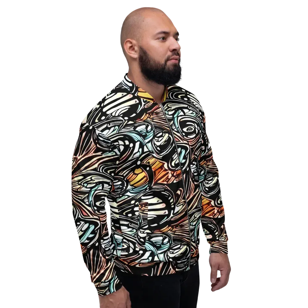 Blackwave Bloom on Bomber Jacket — Right