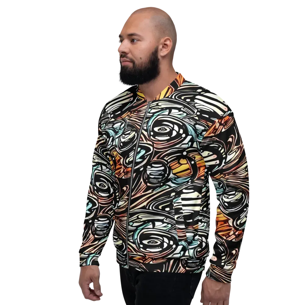 Blackwave Bloom on Bomber Jacket — Left