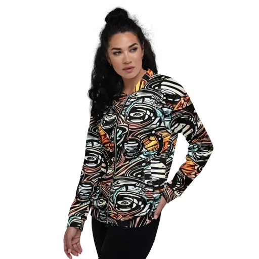 Blackwave Bloom on a Bomber Jacket