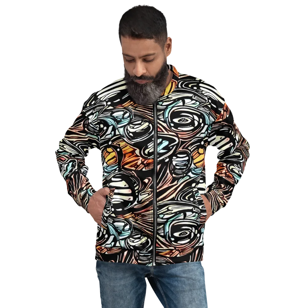 Blackwave Bloom on Bomber Jacket — Front