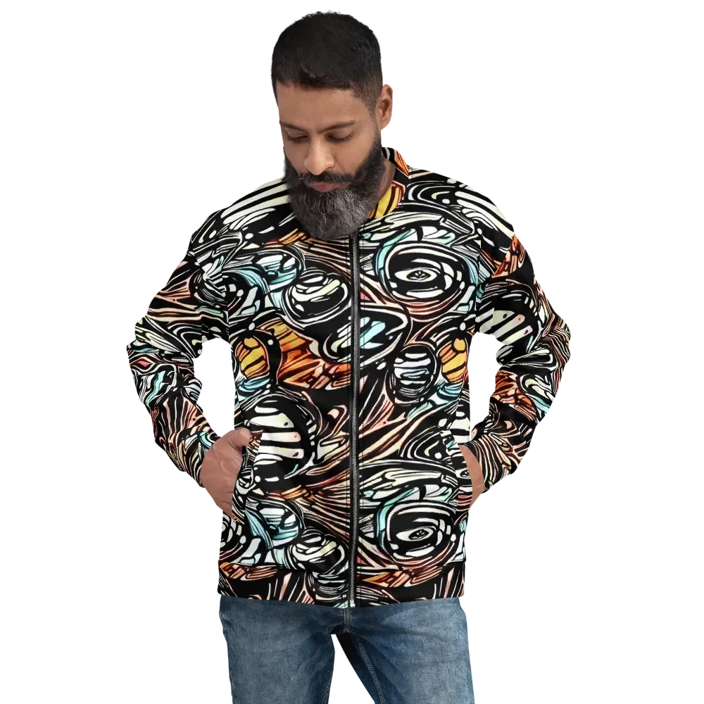 Blackwave Bloom on Bomber Jacket — Front