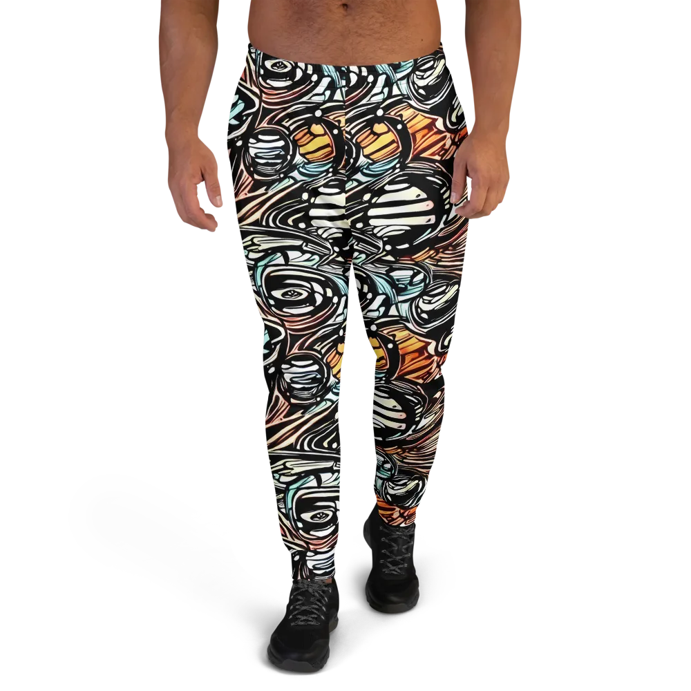 Blackwave Bloom on Men's Joggers — Front