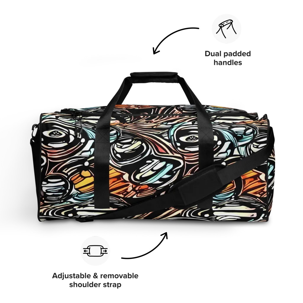 Blackwave Bloom on Duffle Bag — Front