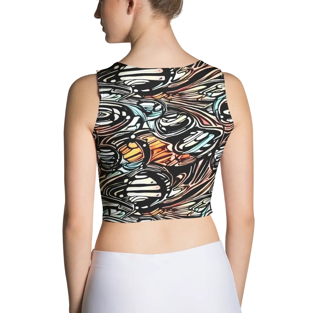 Blackwave Bloom on Crop Top — Back