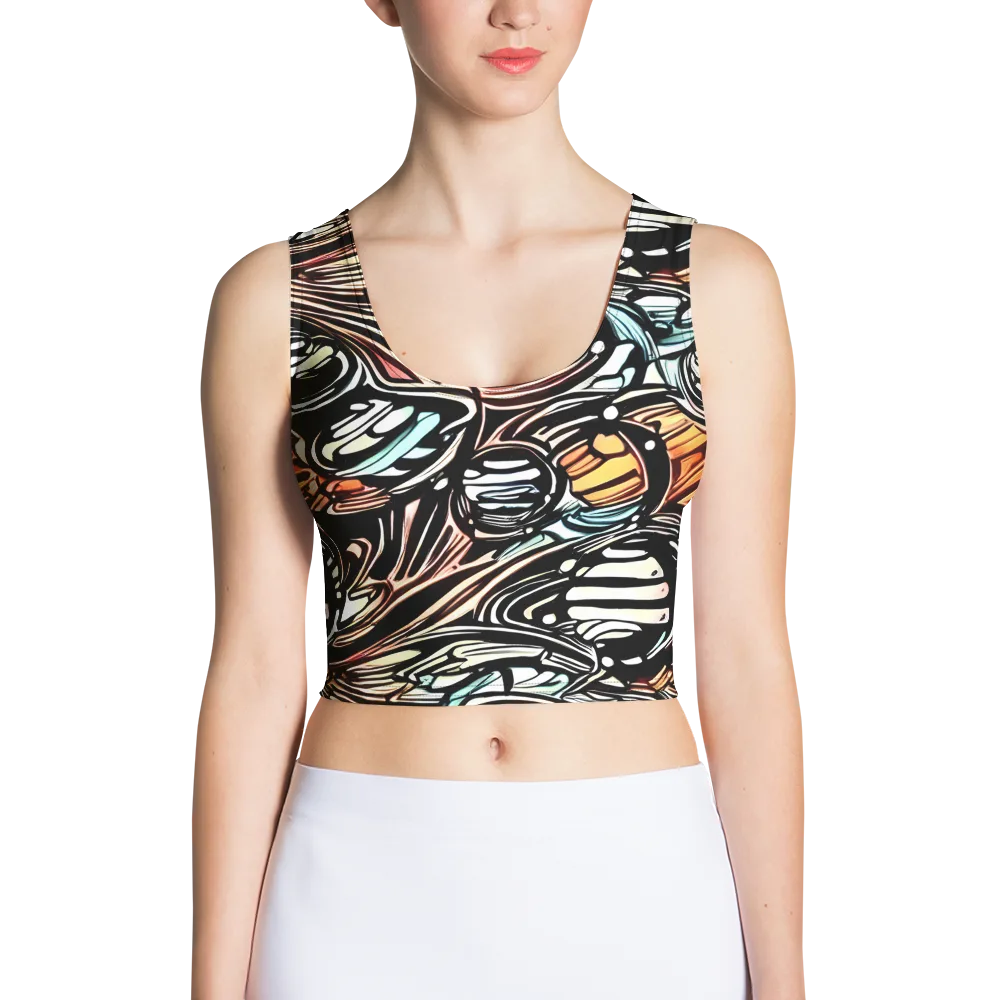 Blackwave Bloom on Crop Top — Front