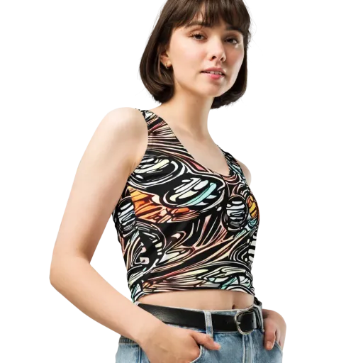 Blackwave Bloom on a Crop Top