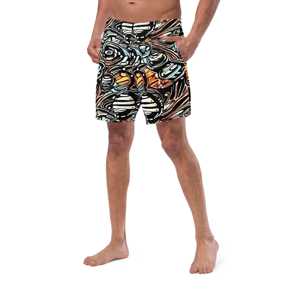Blackwave Bloom on Swim Trunks — Left Front