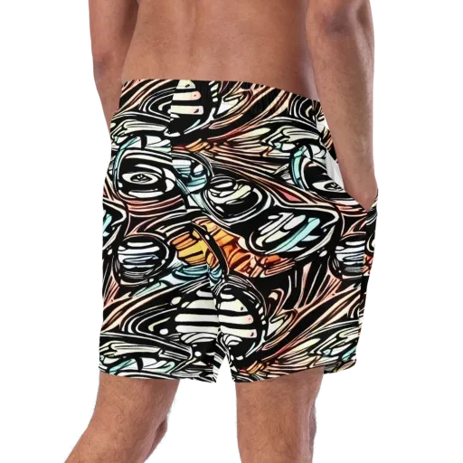 Blackwave Bloom on a Swim Trunks