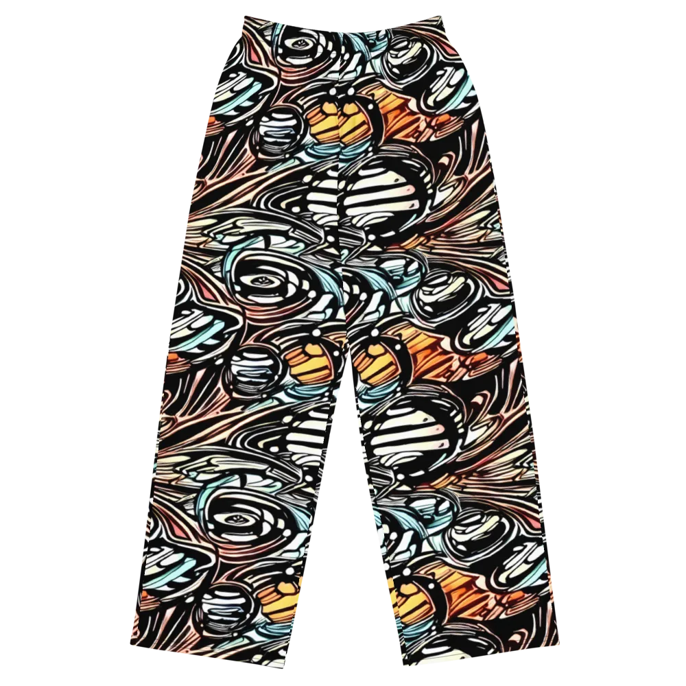 Blackwave Bloom on Wide-Leg Pants — Front