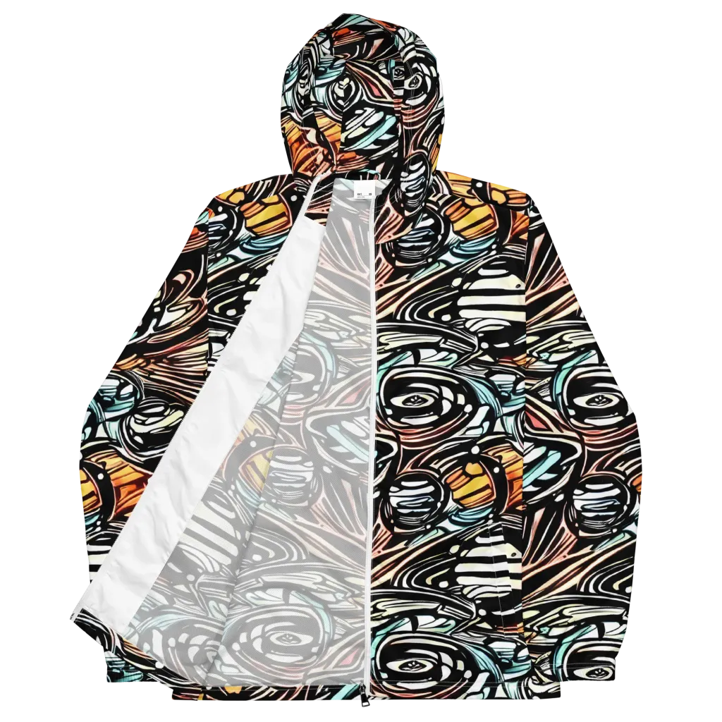 Blackwave Bloom on Men's Windbreaker — Front