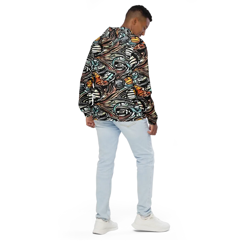 Blackwave Bloom on Men's Windbreaker — Back