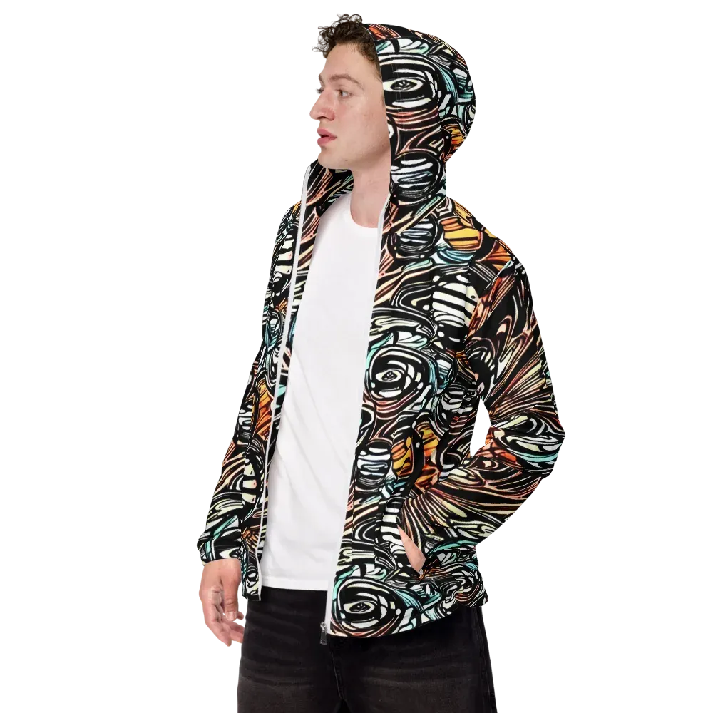 Blackwave Bloom on Men's Windbreaker — Left Front