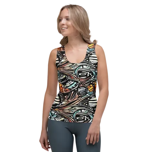 Blackwave Bloom on a Women's Tank Top