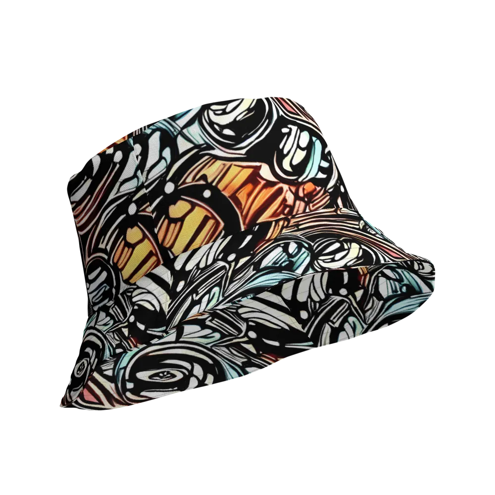 Blackwave Bloom on Reversible Bucket Hat — Product details Outside