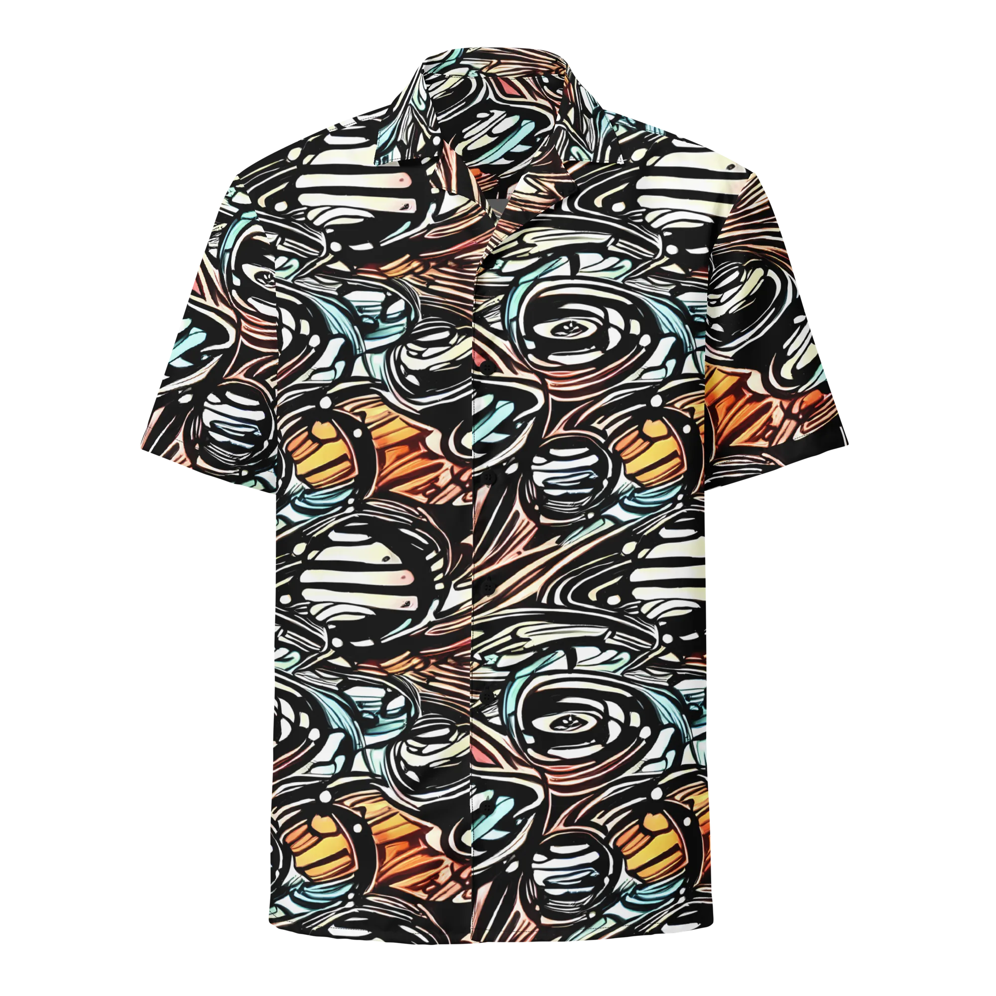 Blackwave Bloom on Button Shirt — Front