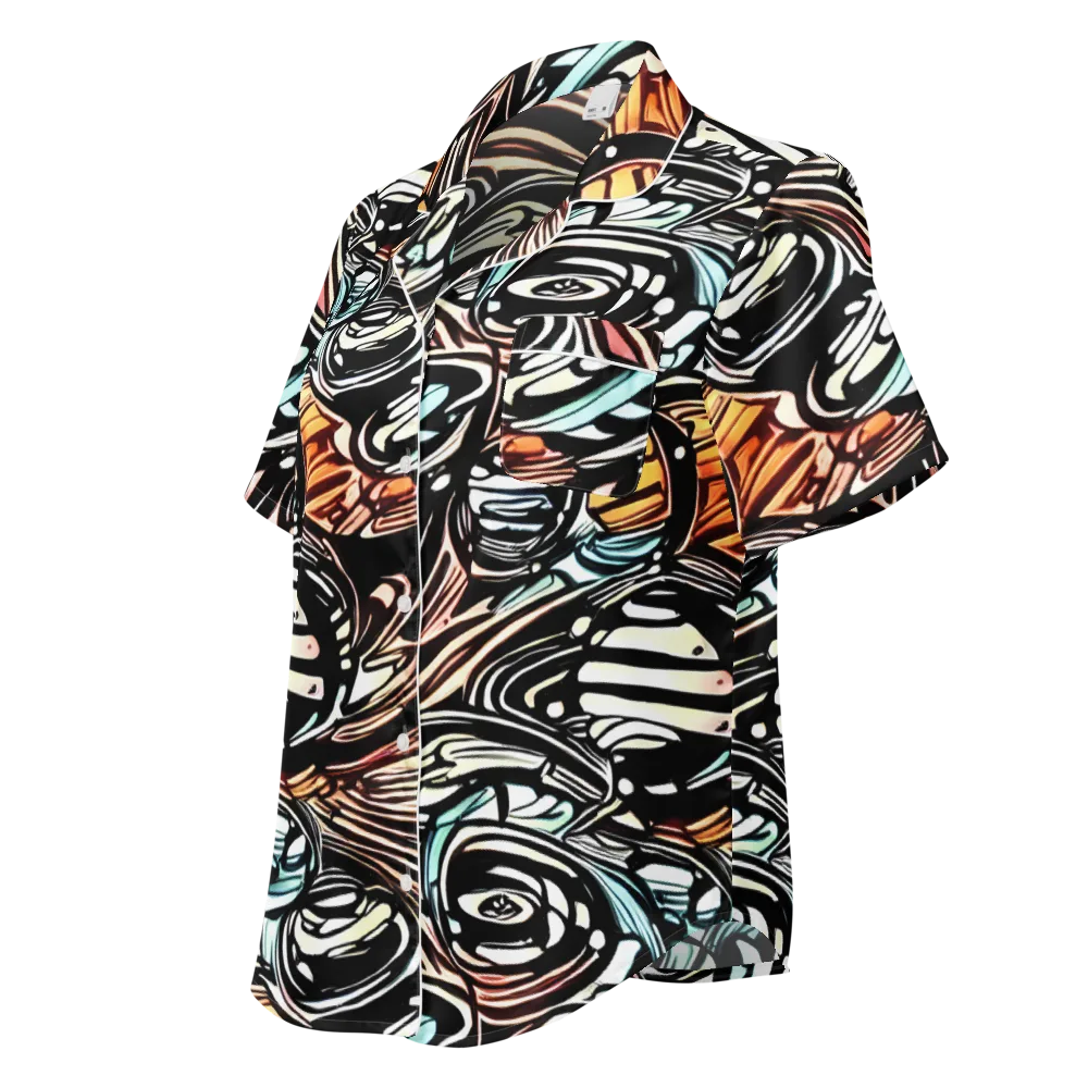 Blackwave Bloom on Women's Short Sleeve Pajama Top — Left Front