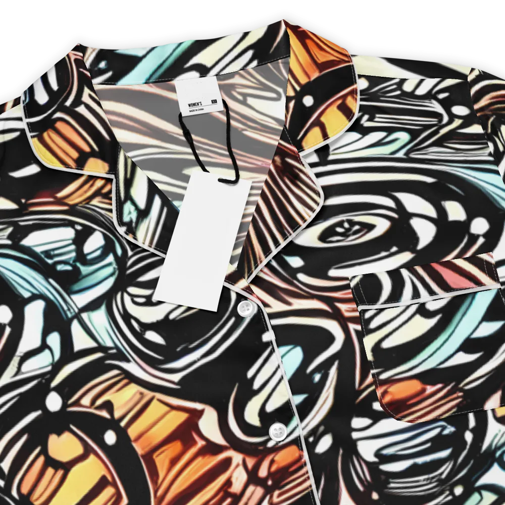 Blackwave Bloom on Women's Short Sleeve Pajama Top — Product details
