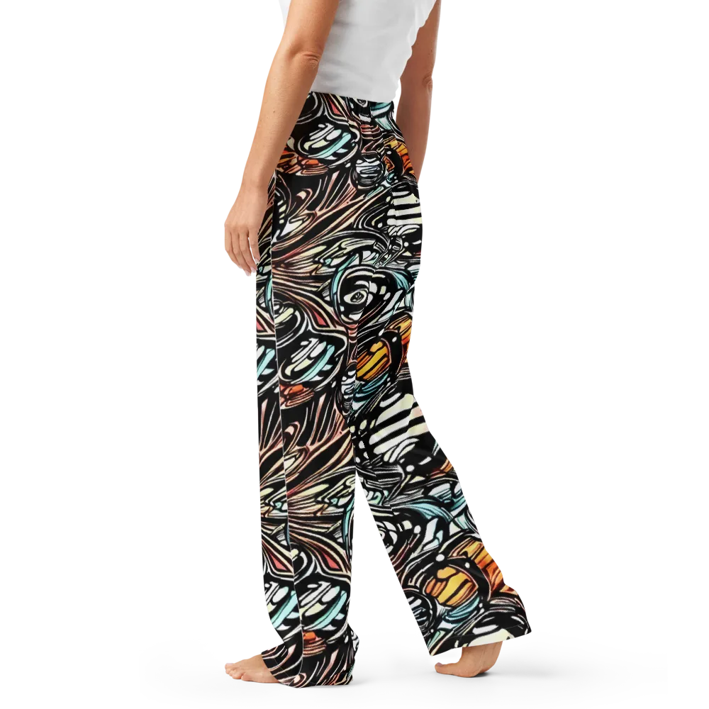 Blackwave Bloom on Women's Pajama Pants — Left