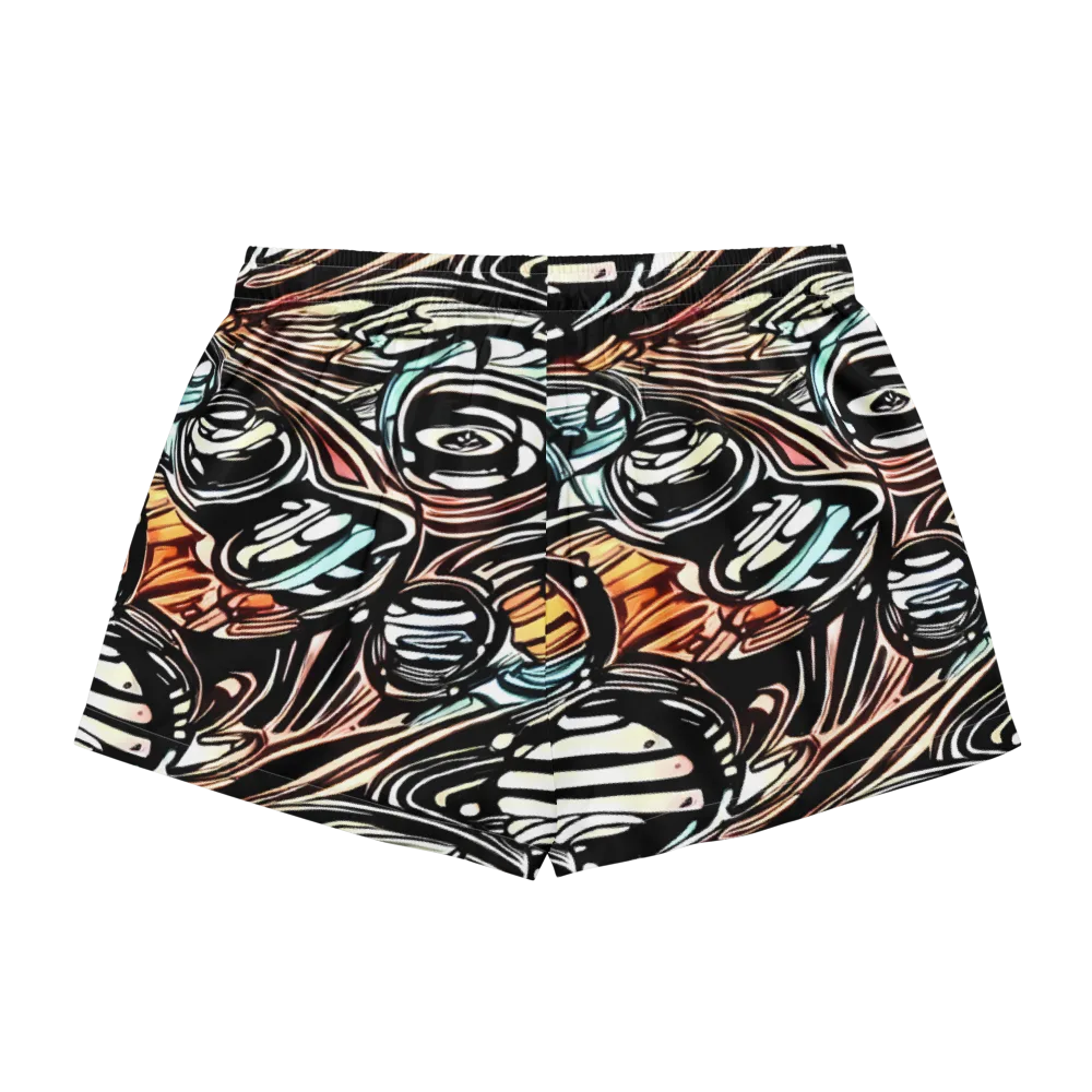 Blackwave Bloom on Women's Pajama Shorts — Back