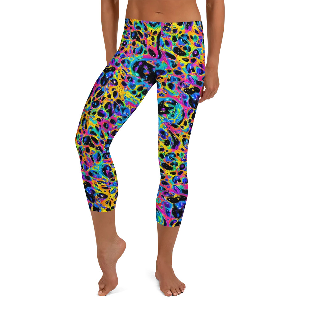Luminous Spill on Capri Leggings — Front