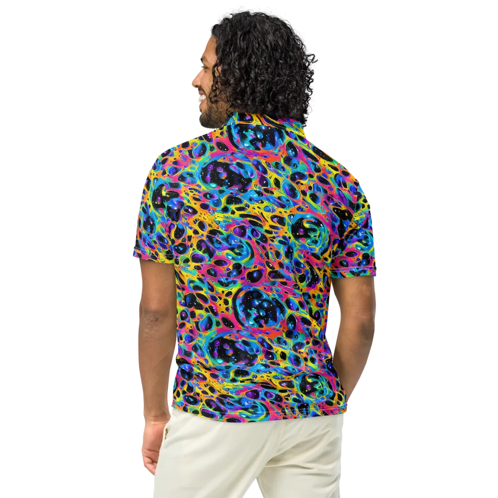 Luminous Spill on Men's Slim Fit Polo Shirt — Back