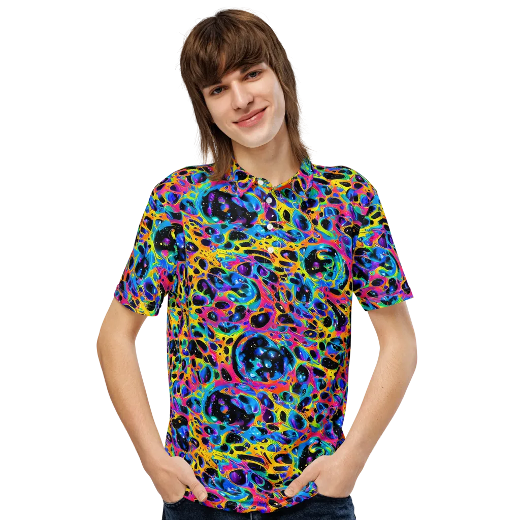 Luminous Spill on Men's Slim Fit Polo Shirt — Front